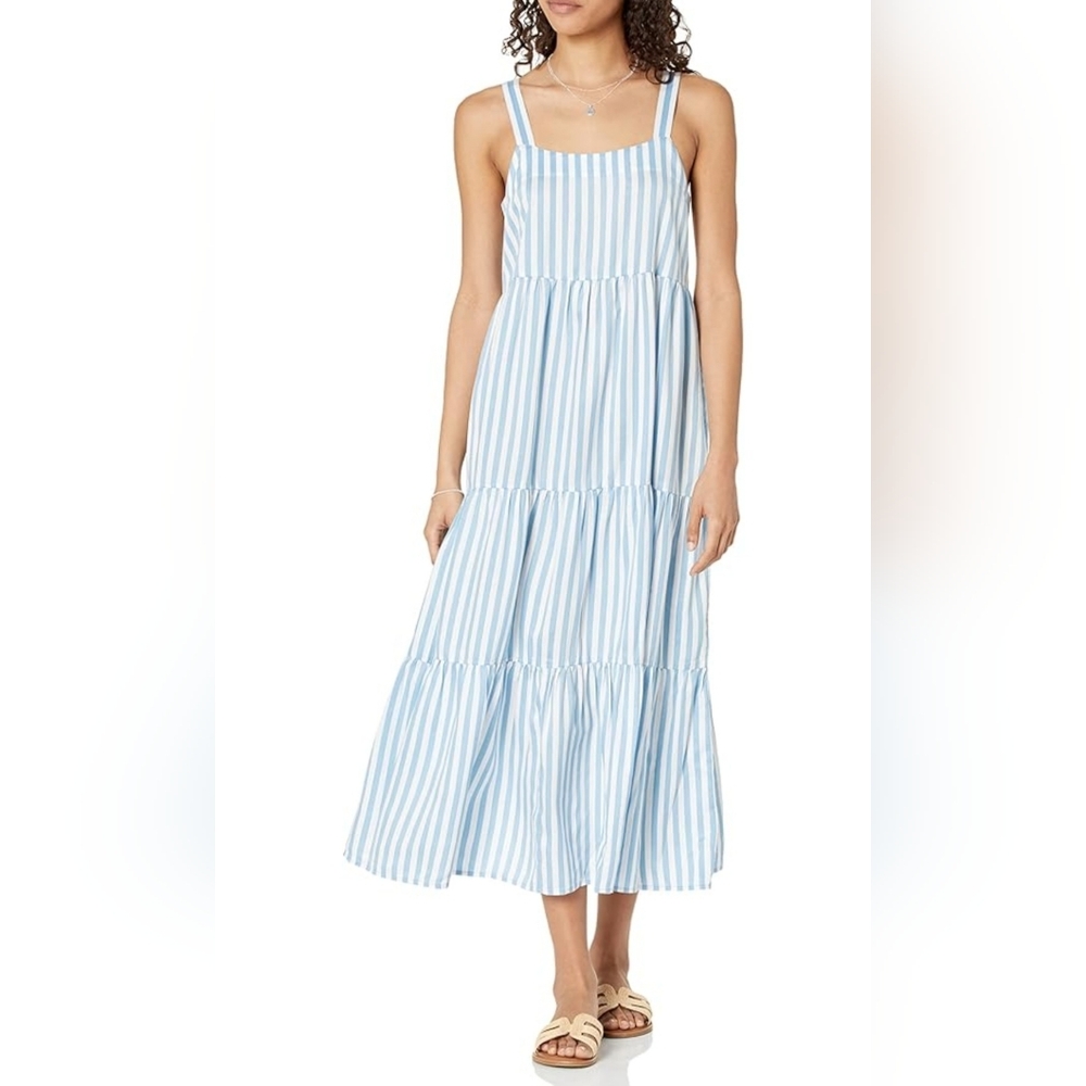 NEW The Drop Blue Striped Maxi Dress